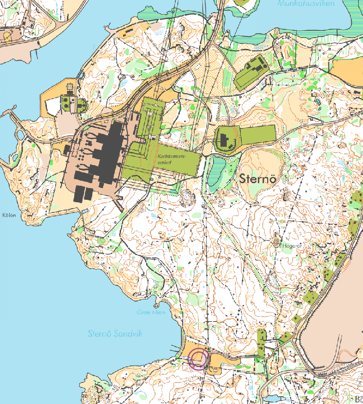 karta till läger i Stärnö